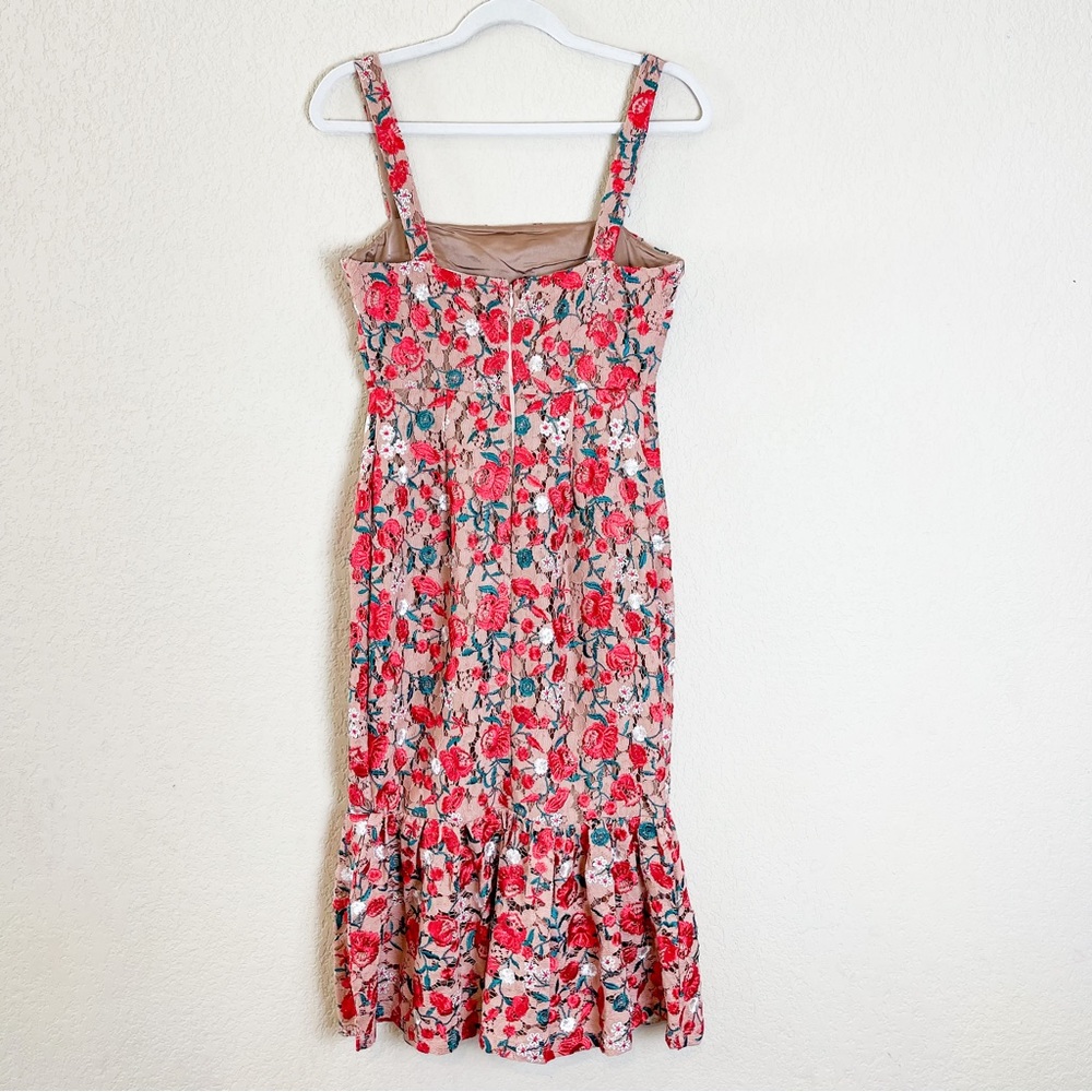 Lovers + Friends Under The Stars Midi Dress in Dark Nude Floral Size Small - Picture 8 of 10